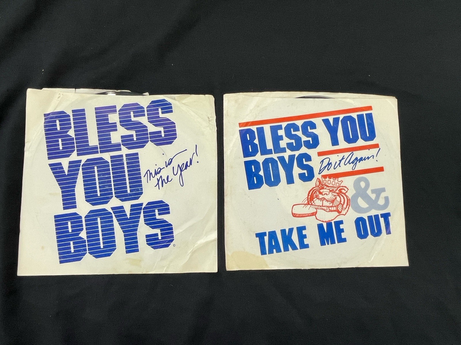 Set of 2 Detroit Tigers 45 Vinyl Album Bless you Boys GO 4 It Curtis Gadson