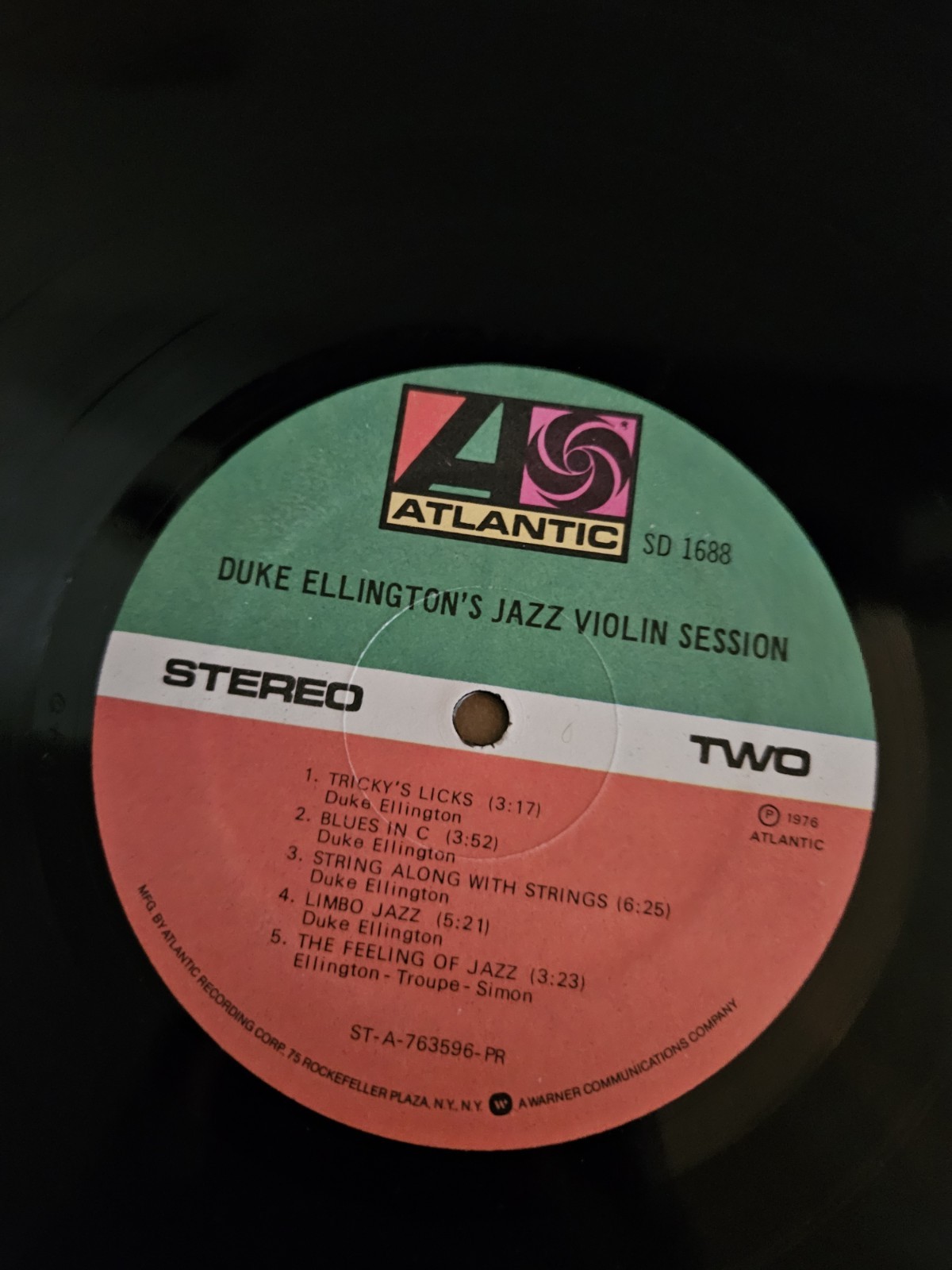 Duke Ellington’s Jazz Violin Session LP Vinyl Atlantic 1976 SD 1688
