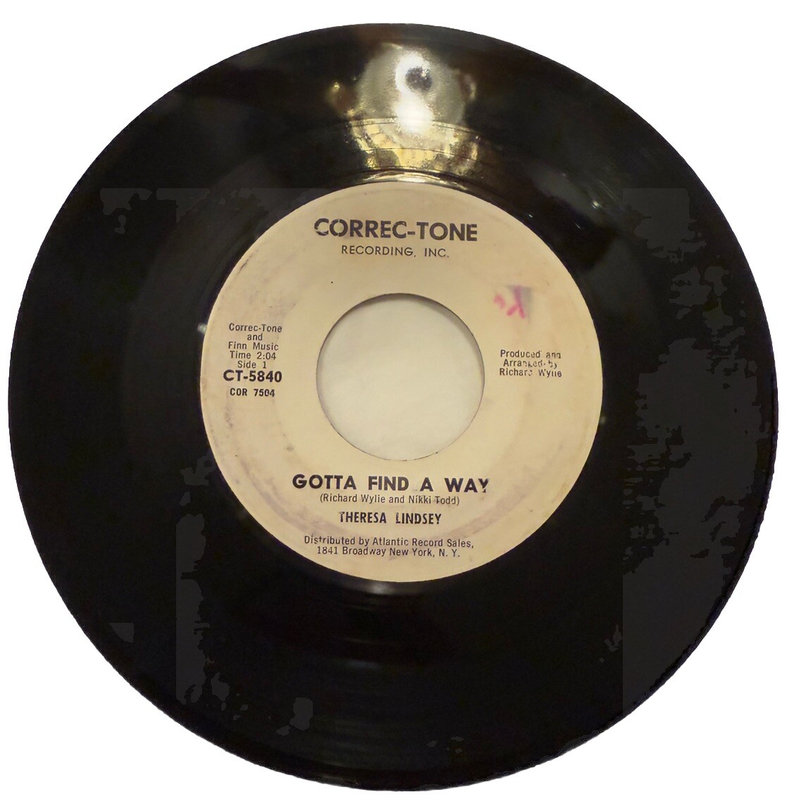 Theresa Lindsey Wonderful One 7” 45 Correc-Tone 1964 White Label Soul