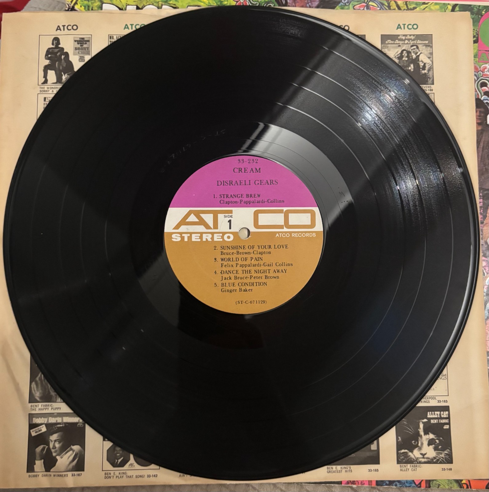 Cream Disraeli Gears LP SD 33-232 ATCO Stereo Eric Clapton VG+ Vintage Vinyl