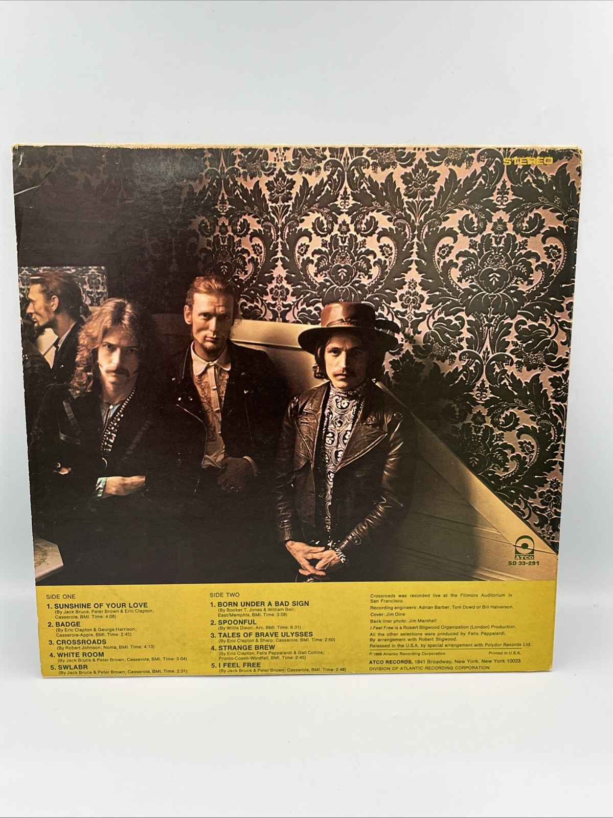 CREAM Best Of Cream Vinyl LP1969 SD 33-291 ATCO Tested