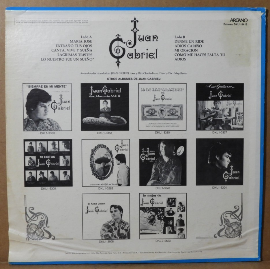 JUAN GABRIEL “Denme Un Ride/Extraño Tus Ojos” 1978 (ARCANO/DKL1-3412) VG/VG+!