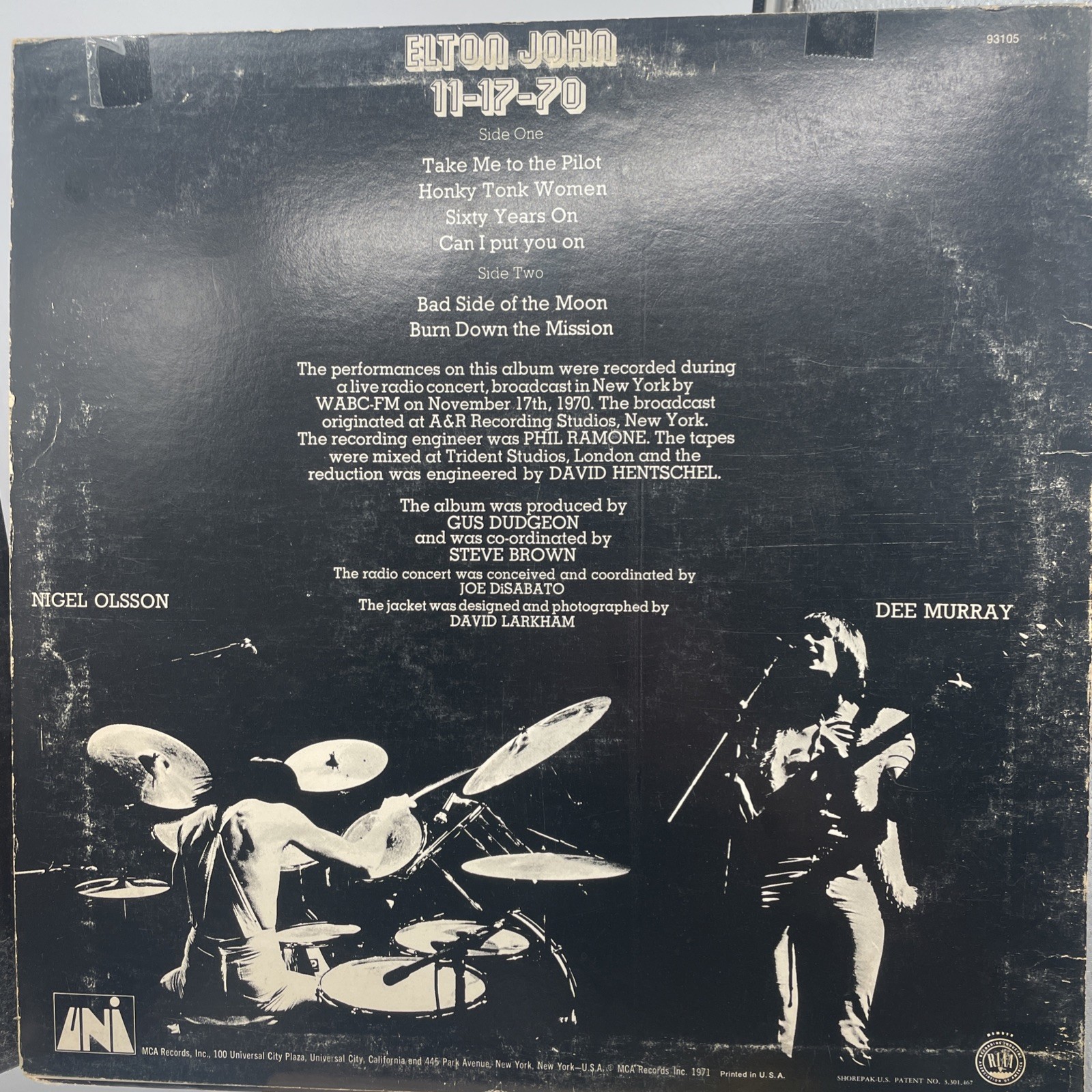 Elton John – 11 17 70 & Victim of Love 2 Album Lot