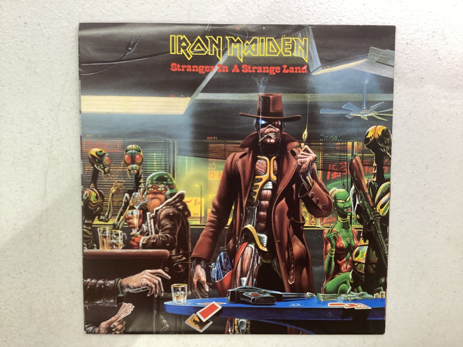 Iron Maiden Stranger in a Strange Land 1986 EMI 5589 Poster Sleeve Tested