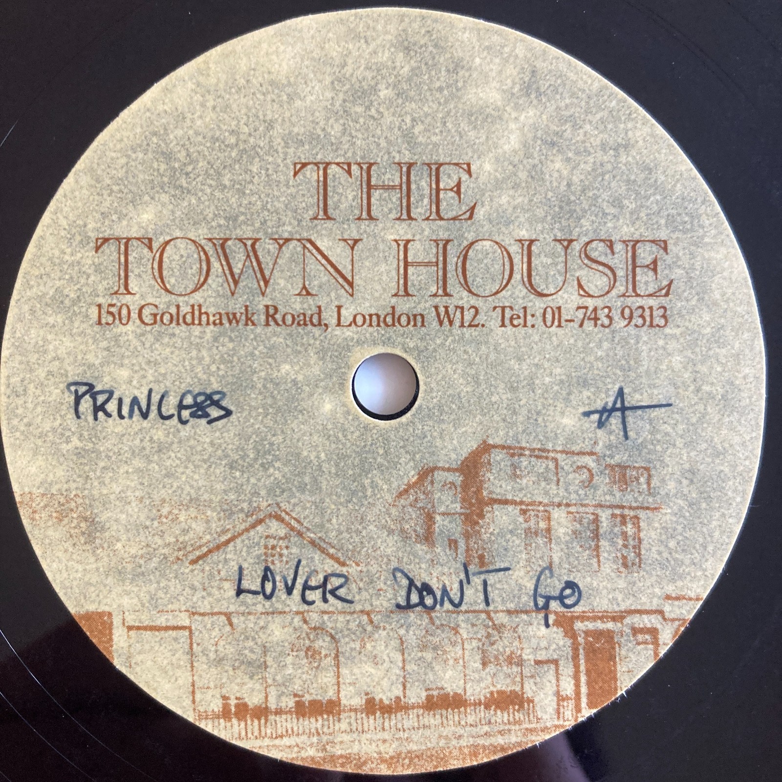 Princess – Lover Don’t Go ACETATE TEST RECORD 12″ Single Town House Rare 80s