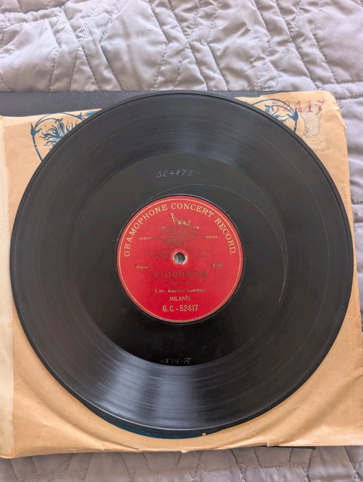 Enrico Caruso – Gioconda “Cielo e mar” G.C. 52417 (1903 Milan) Gramophone…