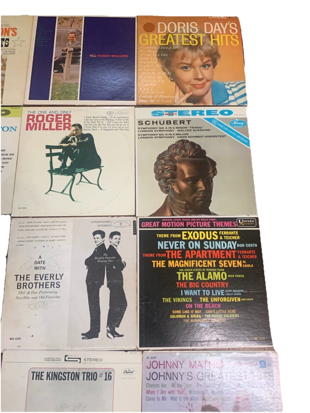 Vintage Vinyl LP Lot 16 Albums Spike Jones Everly Bros Mathis Excellent Cond