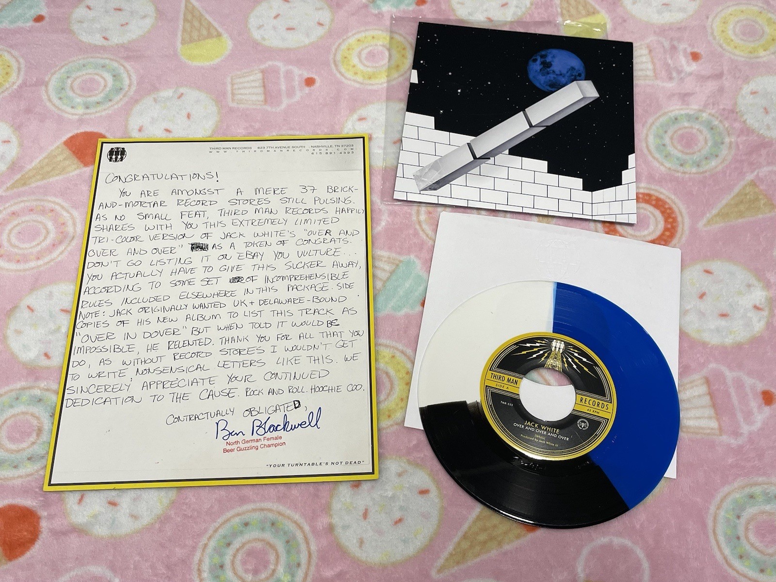 Jack White Over and Over Tri-Color Promo Vinyl 7″ Third Man Listening Party 2018