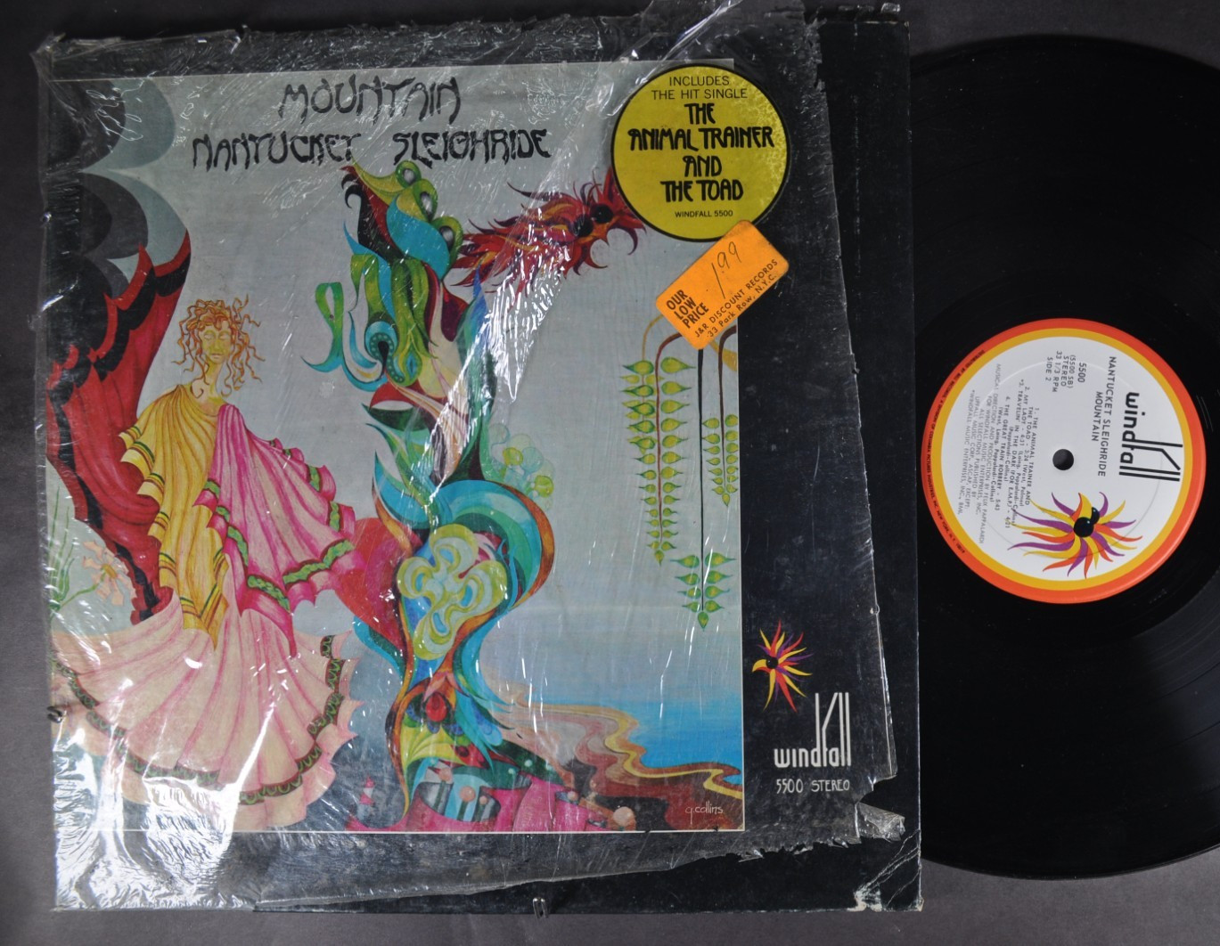 MOUNTAIN Nantucket Sleighride ROCK LP Windfall Shrink RARE HYPE BOOK