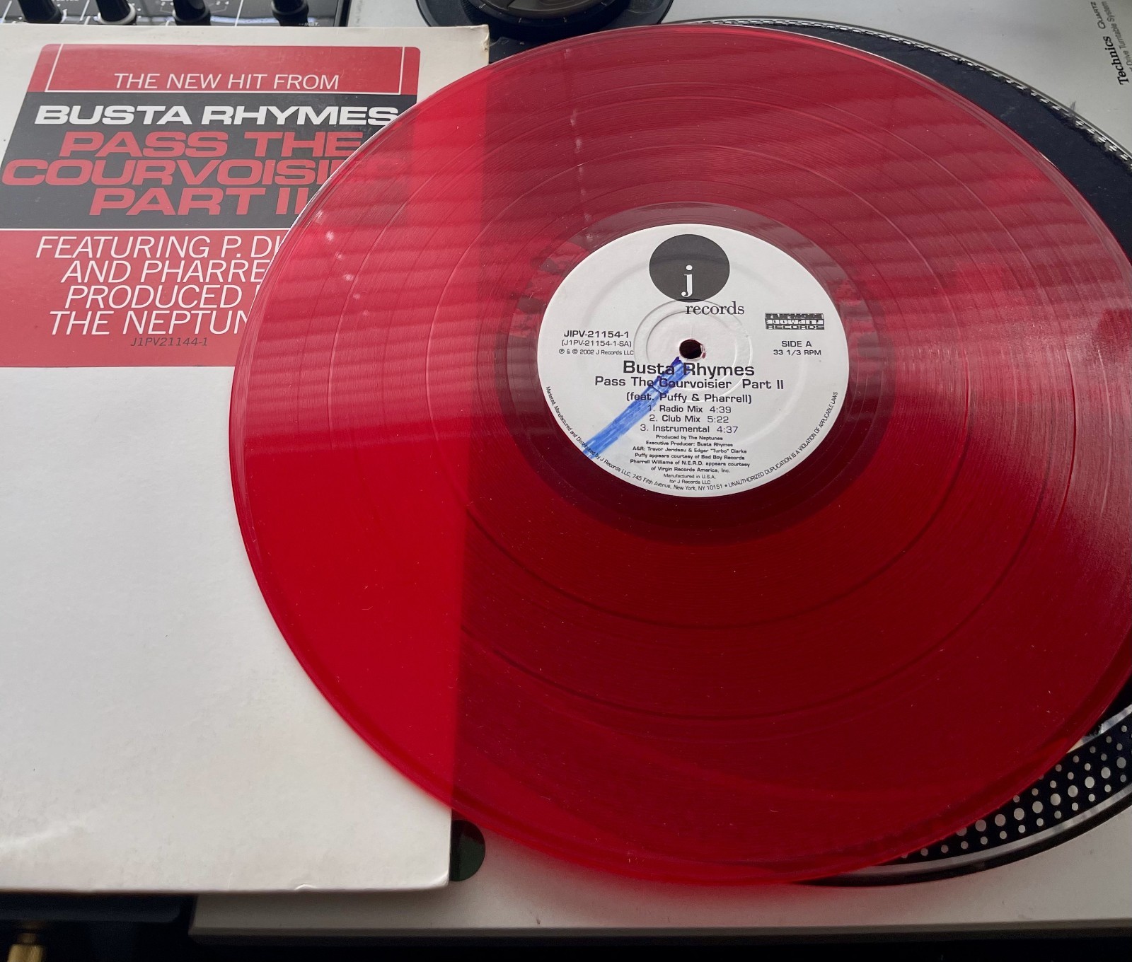 Busta Rhymes – Pass The Courvoisier OG 2002 Press 12″ RED VINYL PROMO VG+/VG