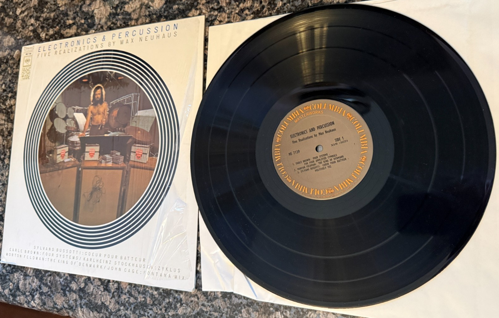 Max Neuhaus ‎Electronics & Percussion 1968 Five Realizations Vinyl LP Record VG