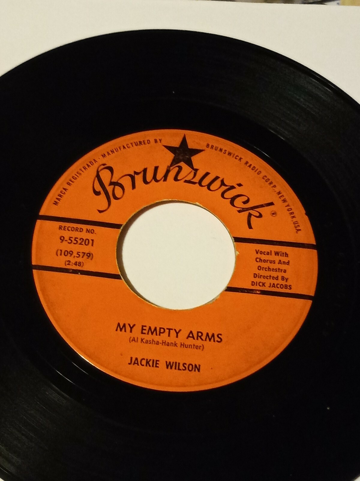 JACKIE WILSON 45 VINYL RECORD , THE TEAR OF THE YEAR/MY EMPTY ARMS D 46