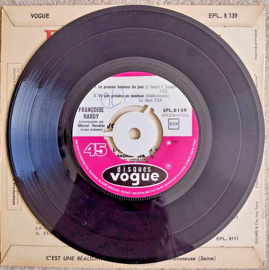 Francoise Hardy 3x Vogue EPs Le Premier Bonheur du Jour++ 1962/3 VG/VG(+)