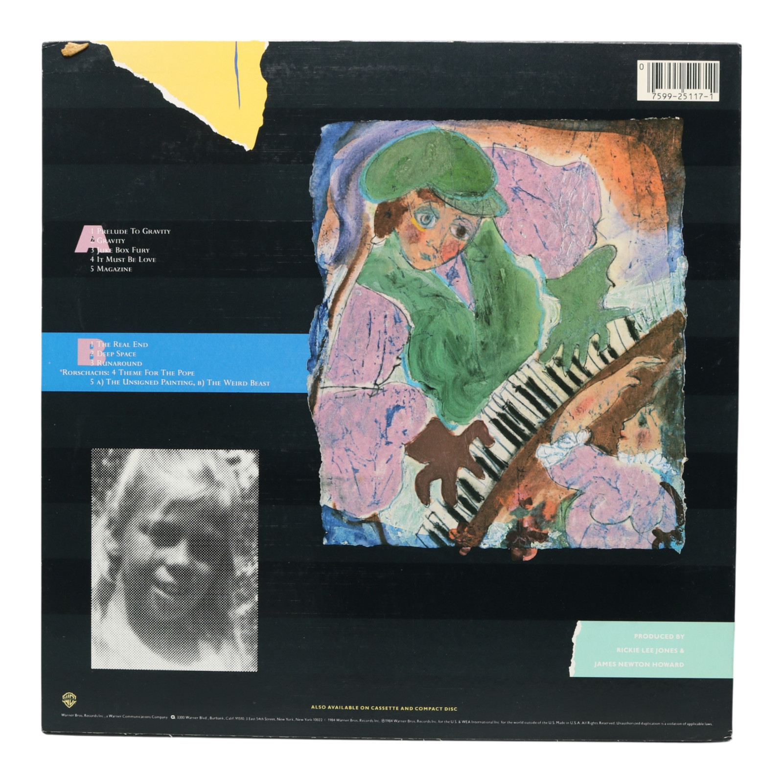 Rickie Lee Jones The Magazine LP 1984 WB 1-25117 TML-S SLM Orig Inner
