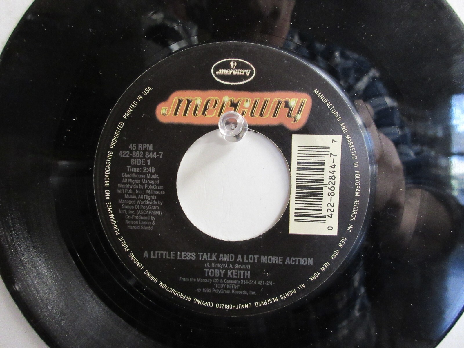 💥’TOBY KEITH ‘ HIT 45+PICTURE [A LITTLE LESS TALK & A LOT MORE ACTION] 1993 !💥