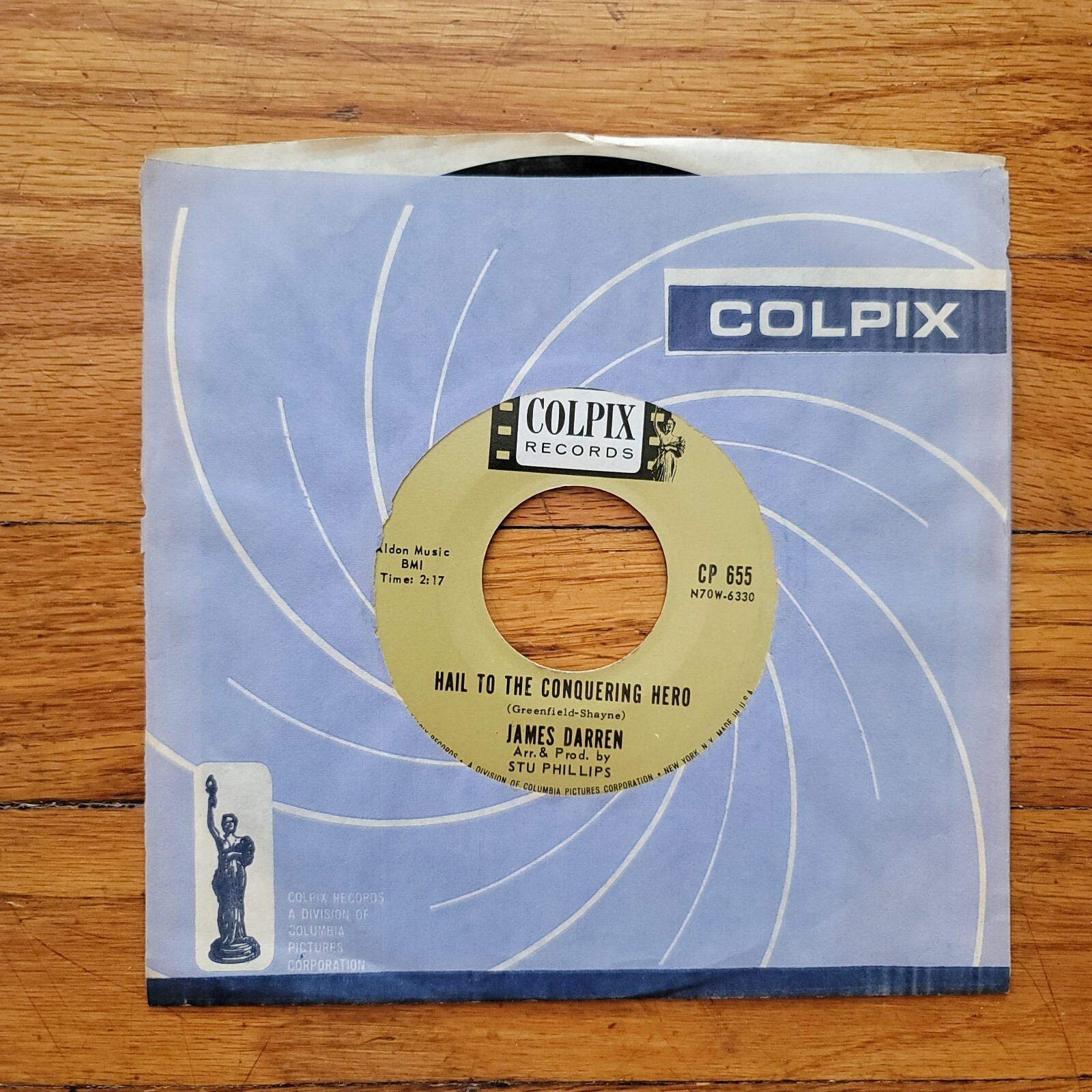 Colpix Records James Darren Too Young To Go Steady / Hail To The Conquering Hero
