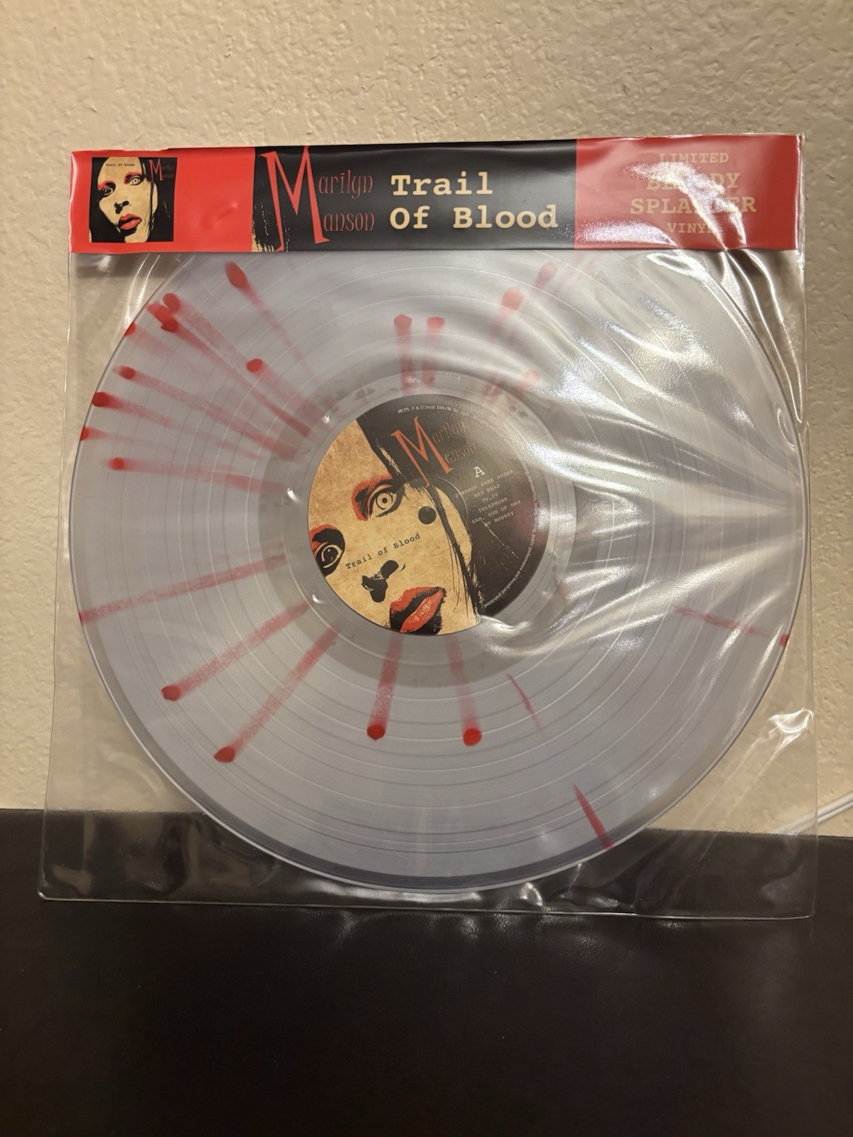 Marilyn Manson Limited Edition Blood Spatter Vinyl LP Trail Of Blood Brand New