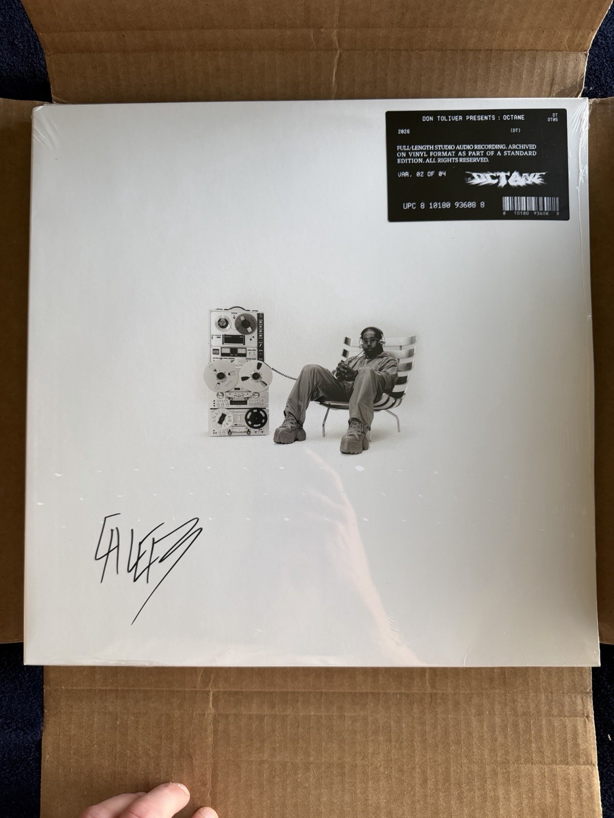 DON TOLIVER Octane Playback Edition WHITE Vinyl 2LP SIGNED Cover Jacket