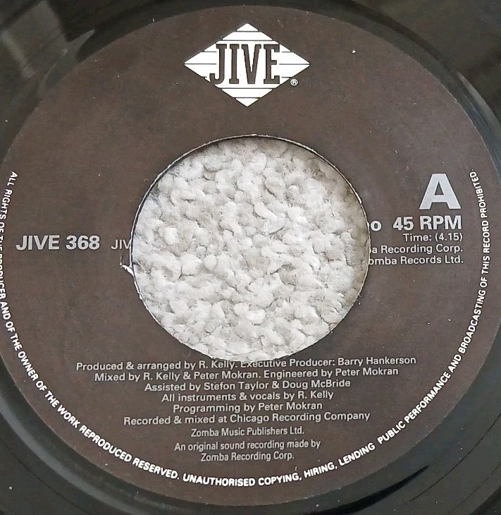 R KELLY – BUMP N GRIND – 7″ Vinyl 45 RPM – JIVE 368 – JUKEBOX COPY