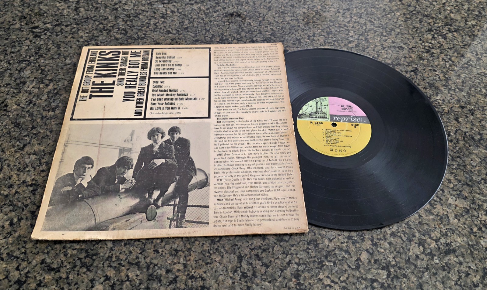 The Kinks You Really Got Me OG ’64 TRI-COLOR MONO Reprise 6143 R6158 lp rare vtg