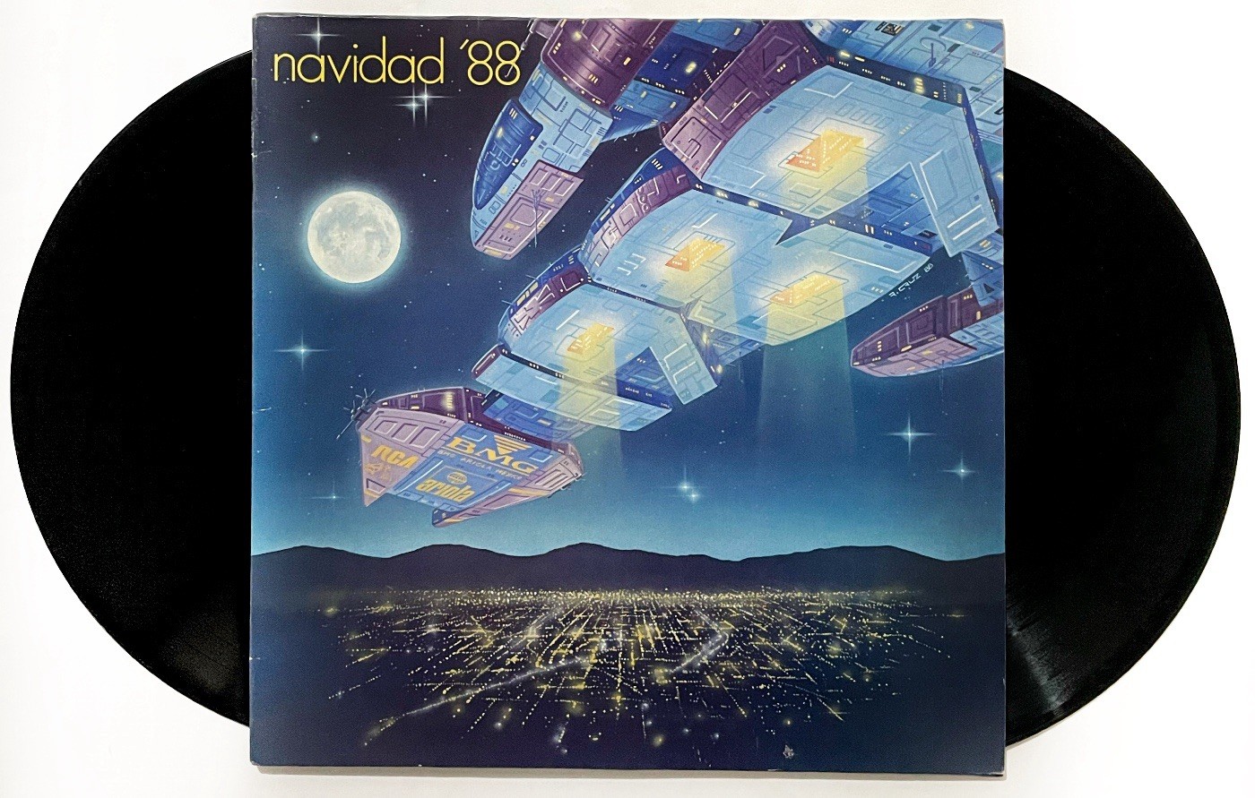 CAIFANES U2 MECANO NEON Navidad 88 Double Vinyl LP PROMO 1988 MEXICO Ariola
