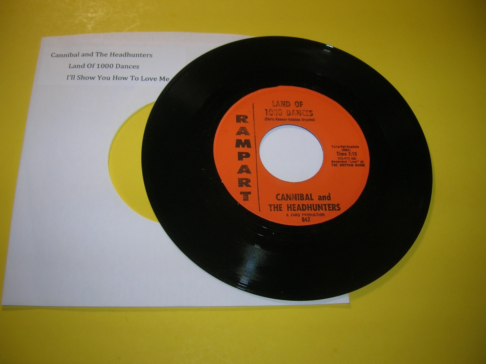 R&B 45 – Cannibal and The Headhunters – Land Of 1000 Dances – 1965