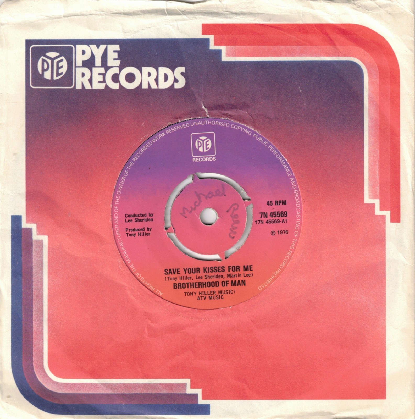 Brotherhood Of Man – Save Your Kisses For Me (Pye 1976) 7″ Single EUROVISION WIN