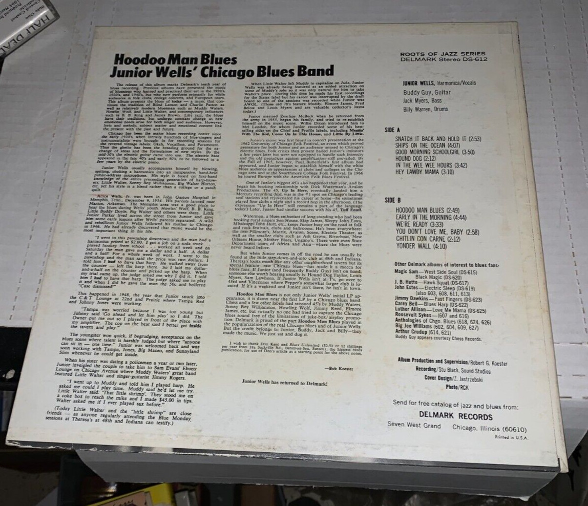 Hoodoo Man Blues Junior Wells Buddy Guy 1969 Vinyl Delmark Records Rare Chicago