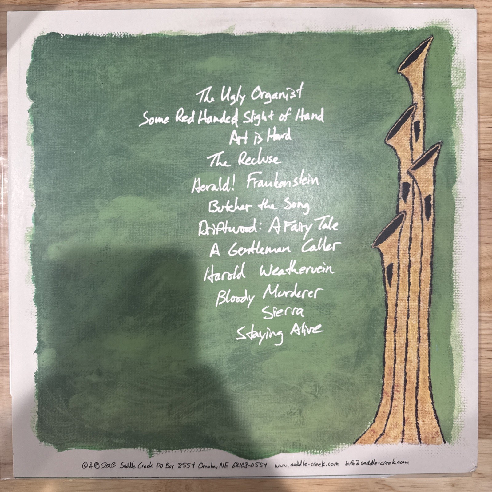 Cursive: The Ugly Organ LP Vinyl 2003 Rock Saddle Creek Records