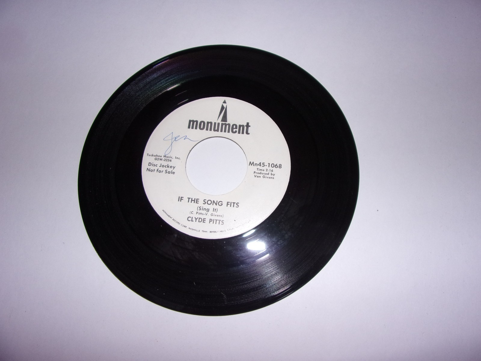 Clyde Pits: If The Song Fits (Sing It) / Sweetheart Of The Year /45/Promo/1968