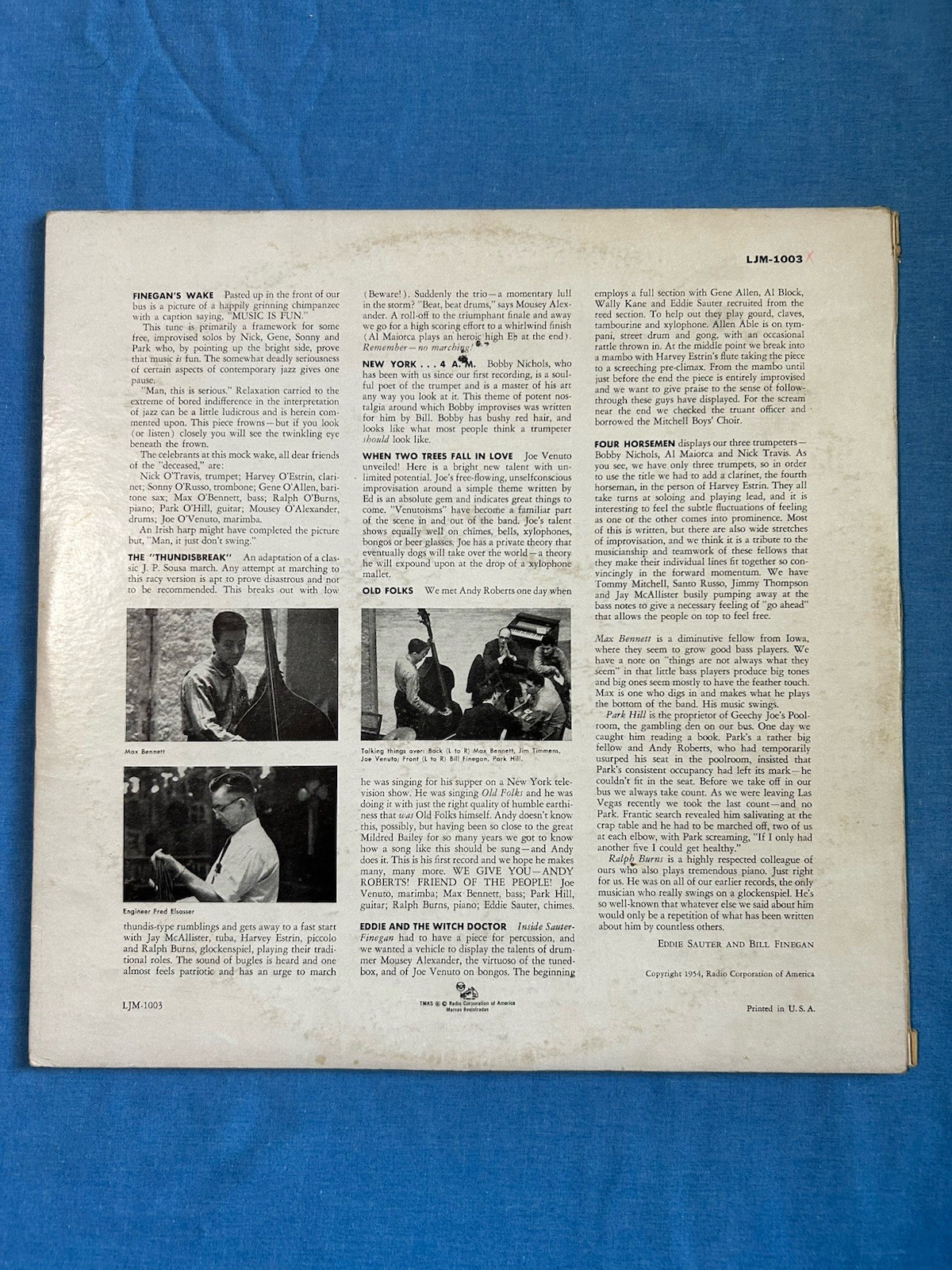 INSIDE SAUTER-FINEGAN 1954 Vinyl LP Album LJM-1003 Gatefold Jim Flora Art Cover