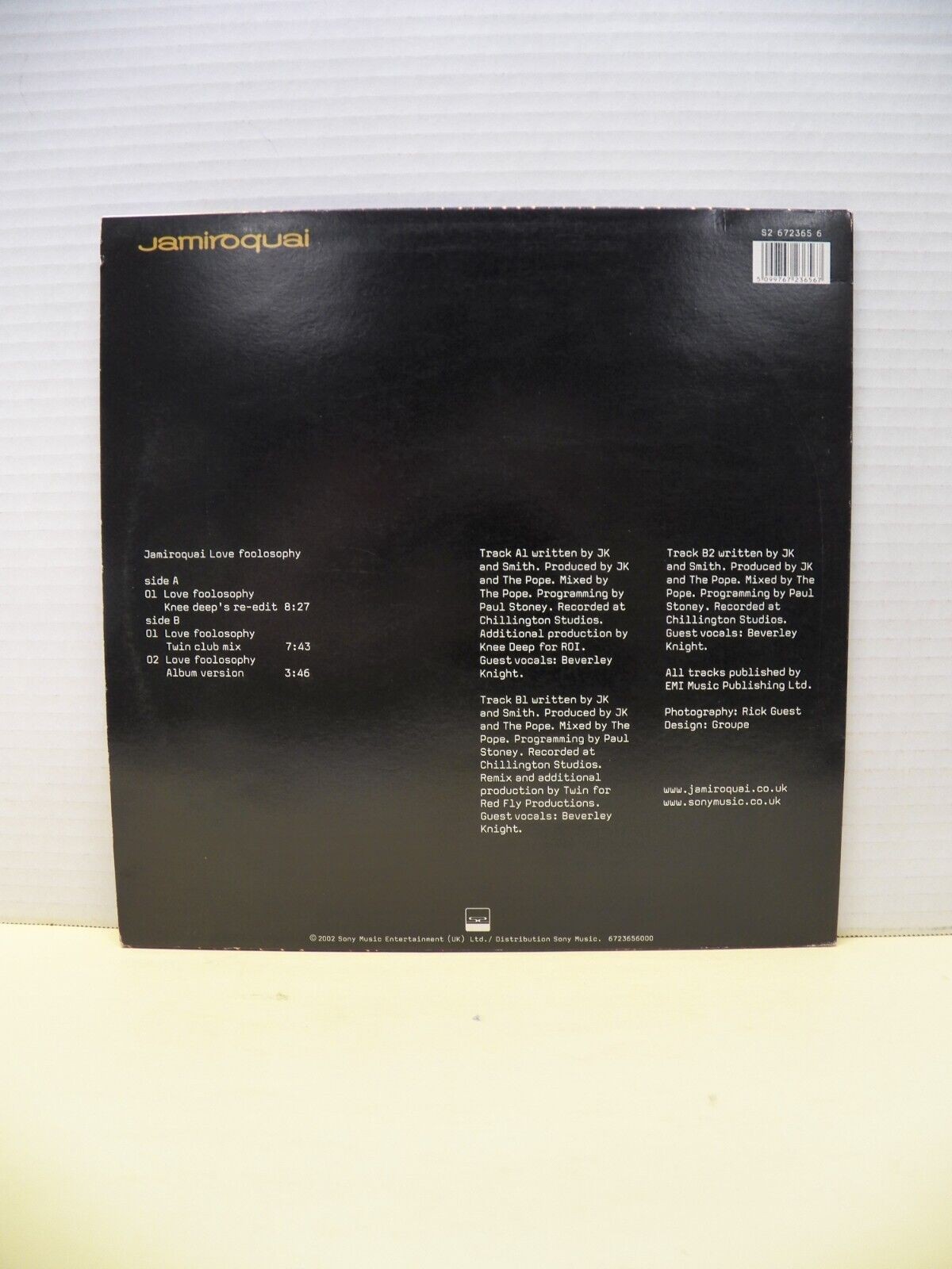 12″ Single NM- Jamiroquai Love Foolosophy 2002 Sony Soho Square UK Import