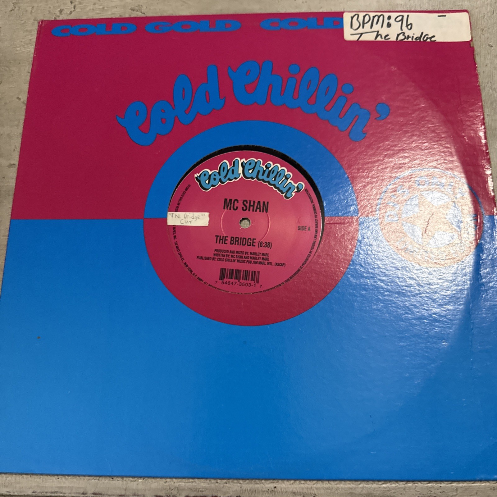 MC SHAN: The Bridge 12” Maxi Single Vinyl LP, 1988 Cold Chillin’