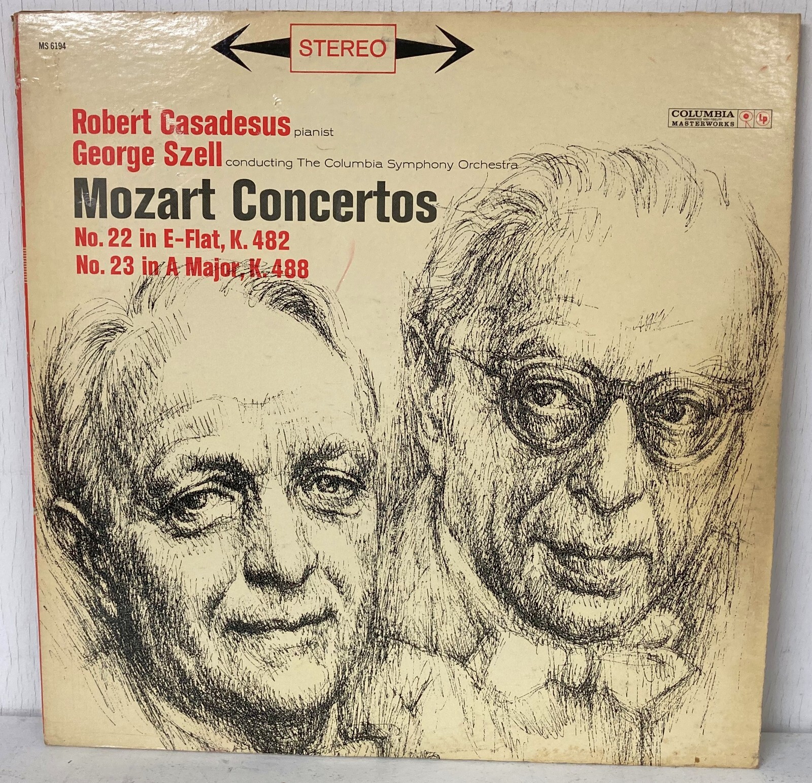 MOZART CONCERTOS Robert Casadesus George Szell No. 22 No 23 vinyl record MS 6194