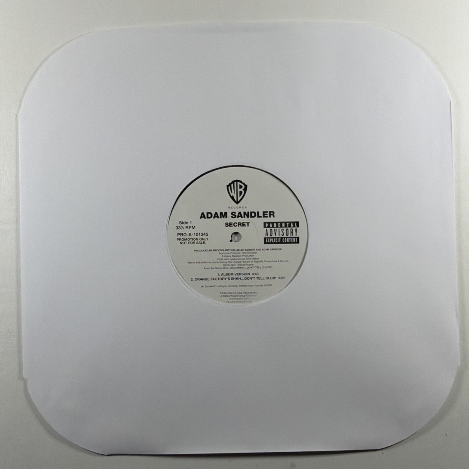 Adam Sandler- Secret 12” Single Warner Bros PRO-A-101345 NM 2004 Promo