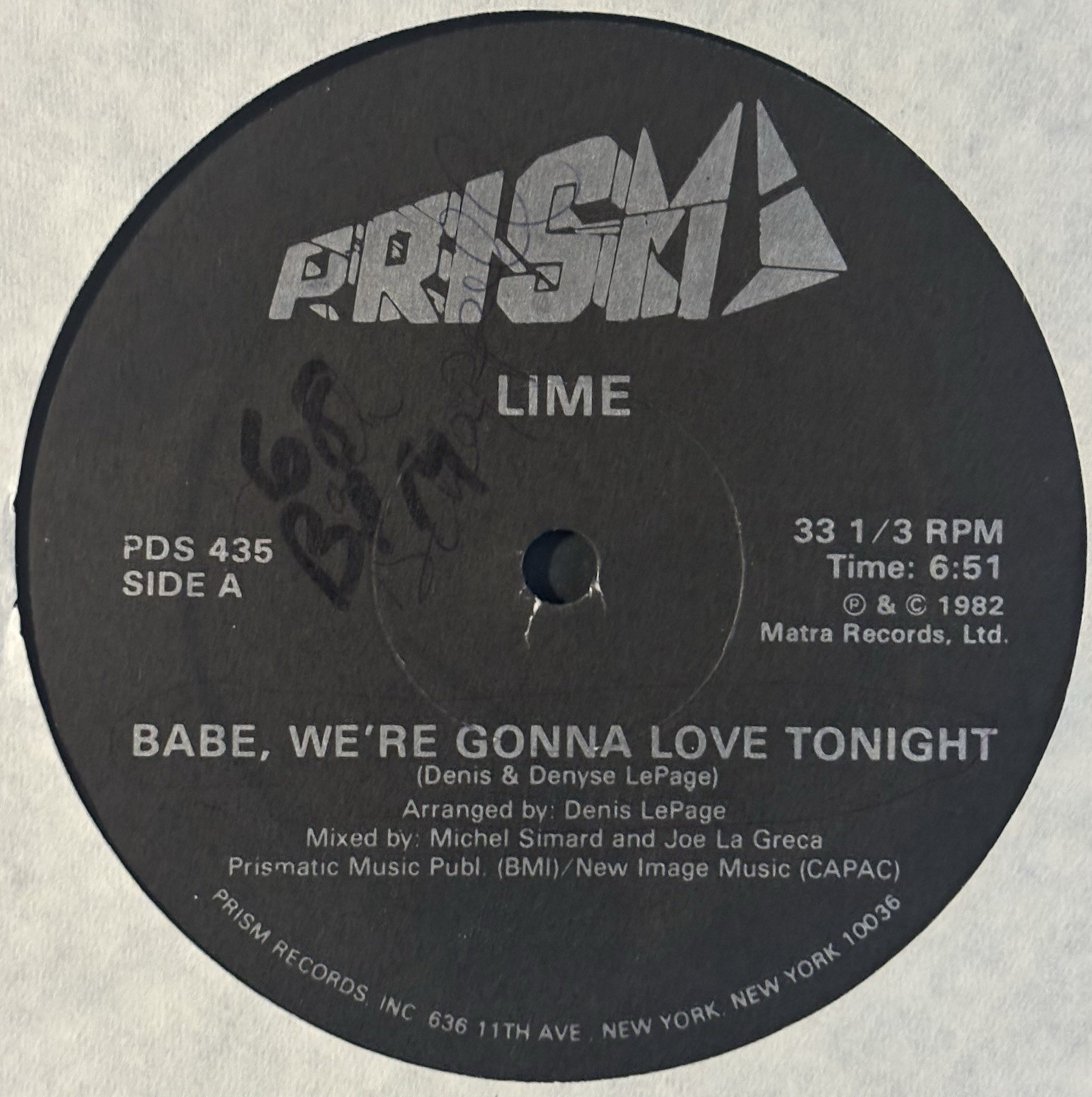 Lime Babe We’re Gonna Love Tonight Orig 1982 Prism Records Hi-Nrg Disco 12″