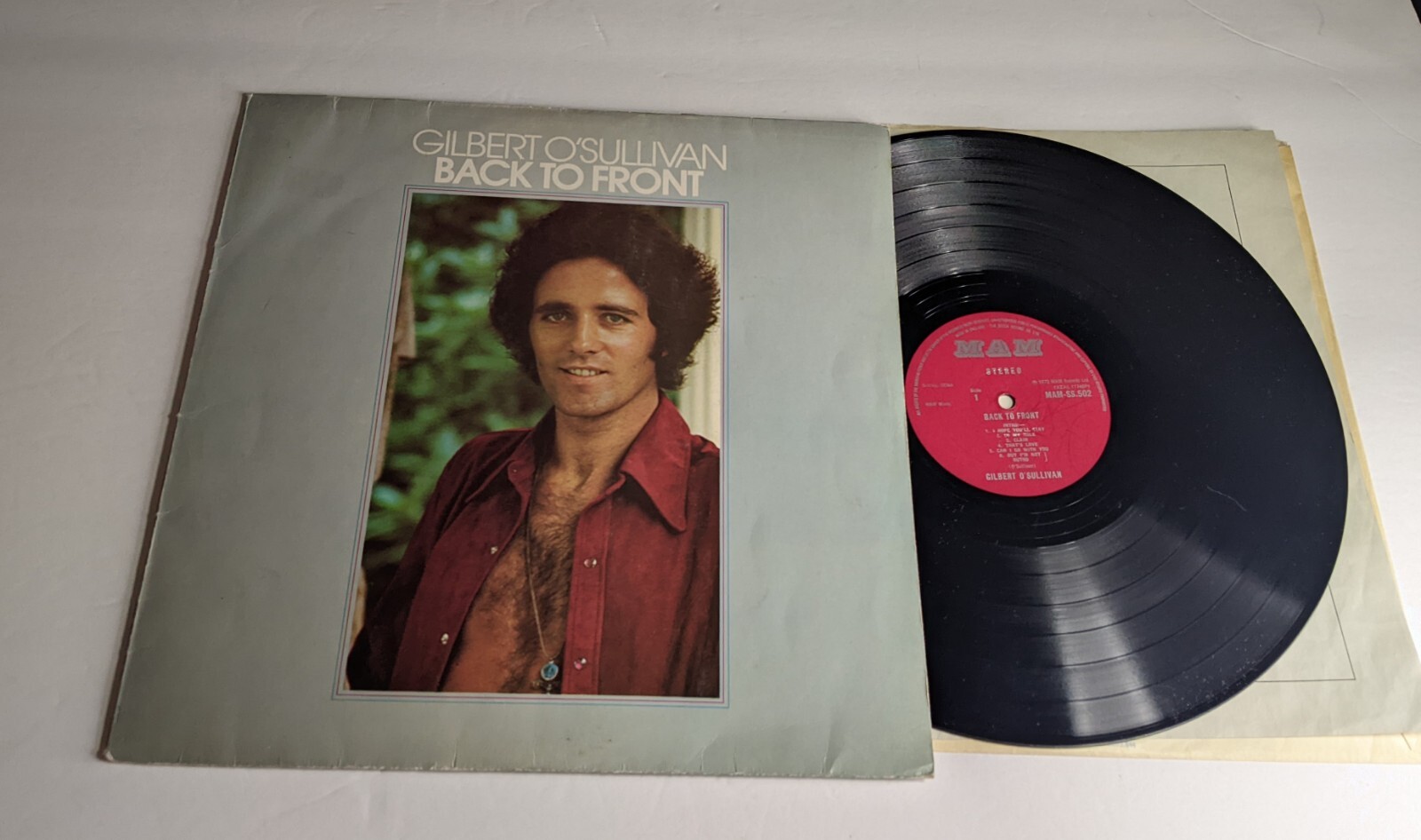 Gilbert O’Sullivan Back To Front Year 1972 Record Album Info Below