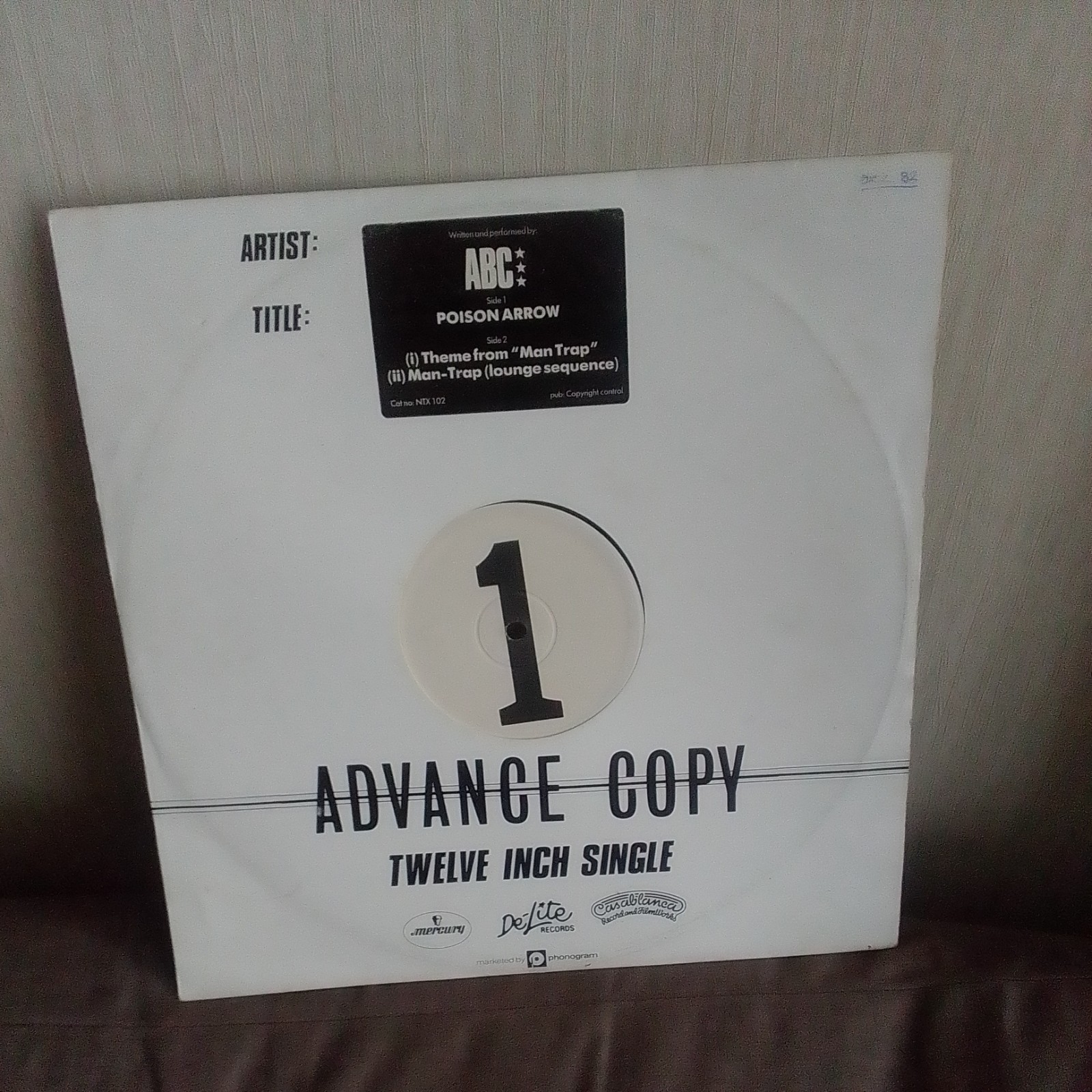 ABC – Poison Arrow / Theme From Man Trap – 12″ Single Vinyl Record NTX 102