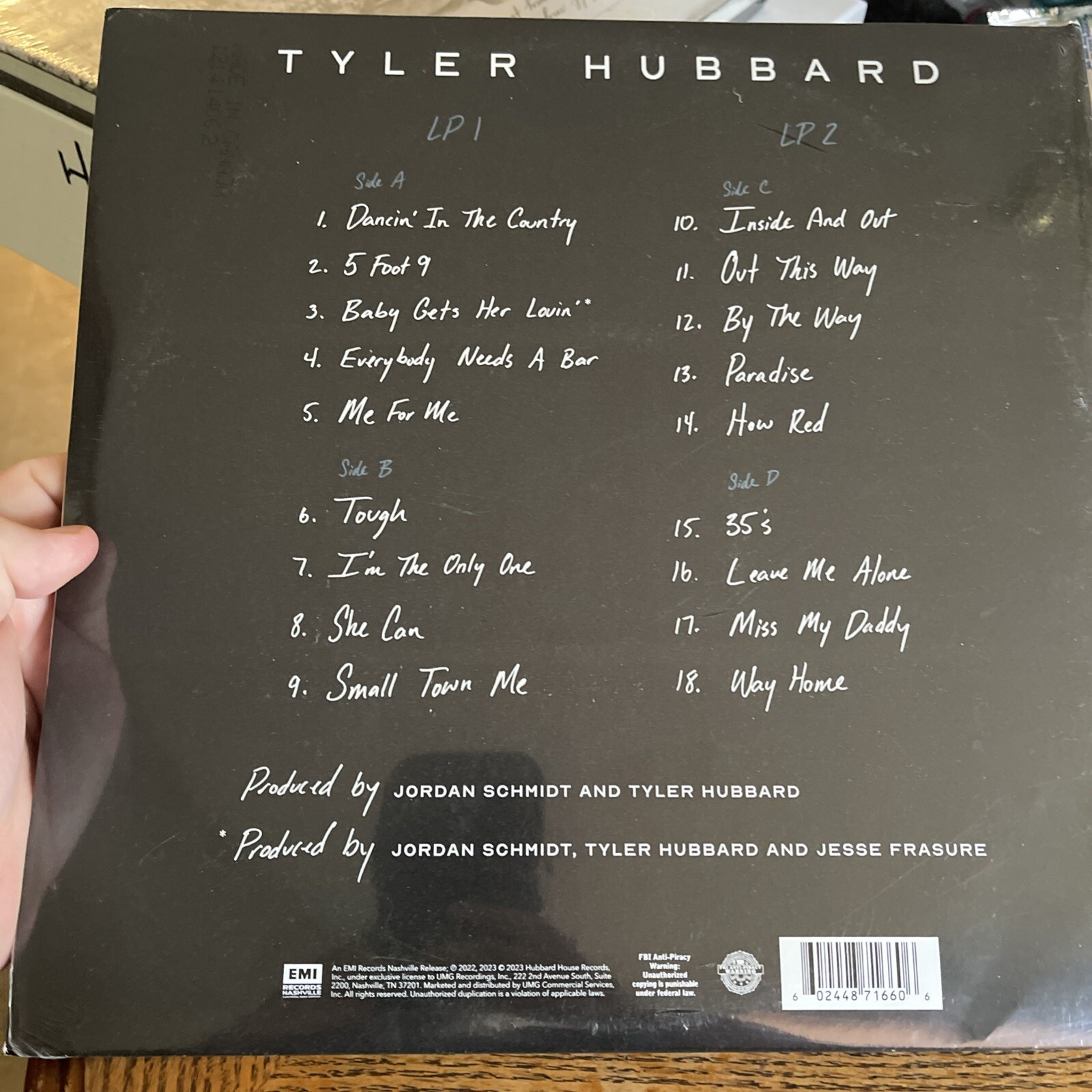 Tyler Hubbard – Limited Edition Exclusive Clear Vinyl 2x Double LP Record Album