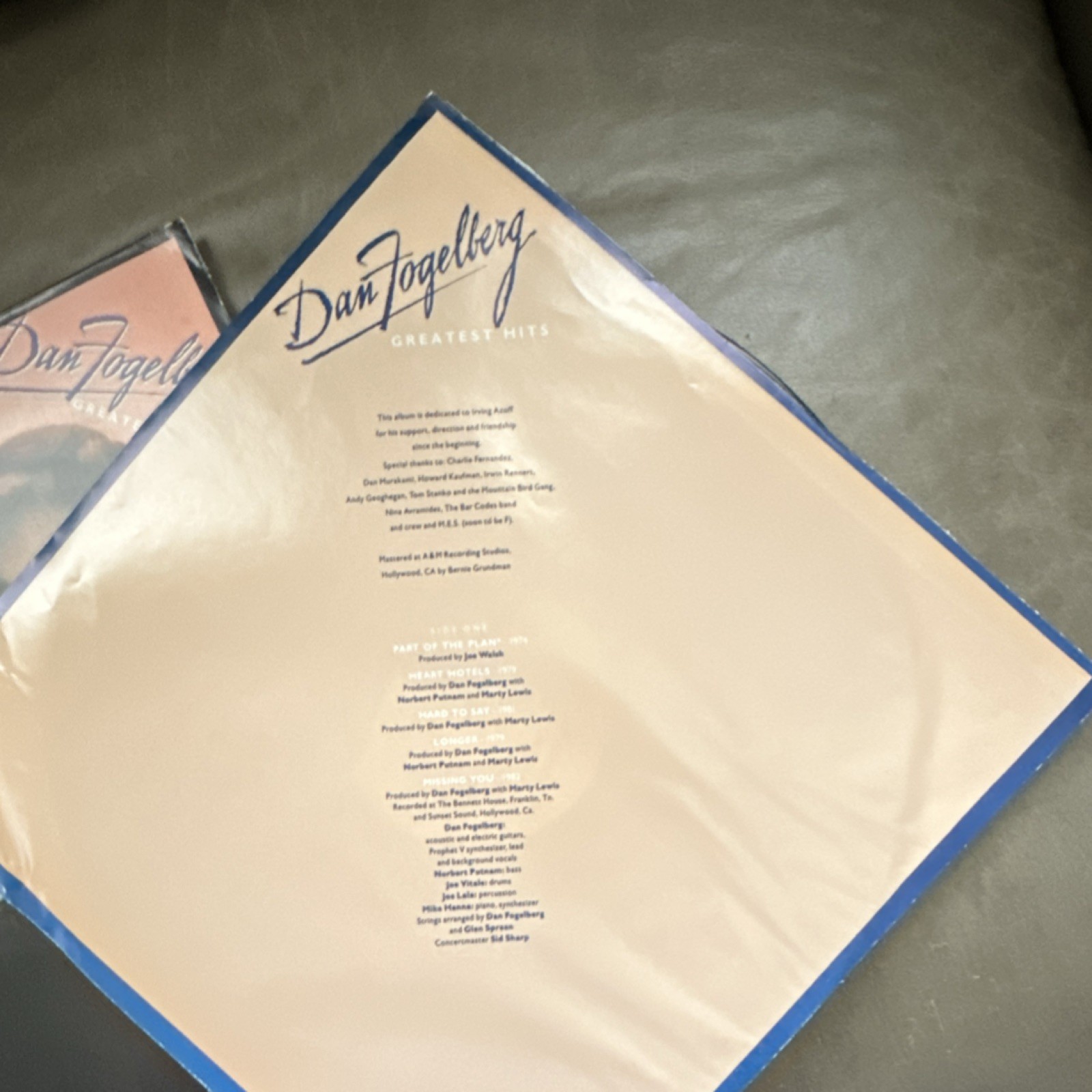 Dan Fogelberg Greatest Hits LP Vinyl 12″ Stereo Epic Rock Black Cardboard