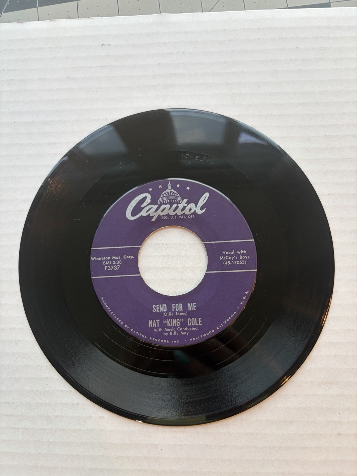 Nat King Cole Send for Me / My Personal Possession Capitol 45 F3737