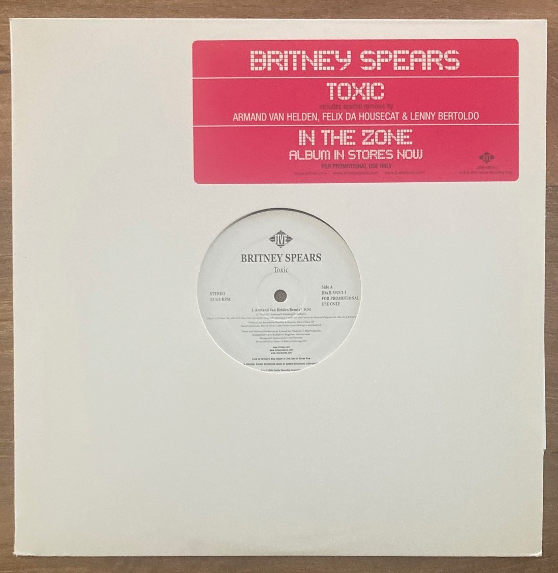 BRITNEY SPEARS Toxic 3 versions promotional 12″ single with Title Cover