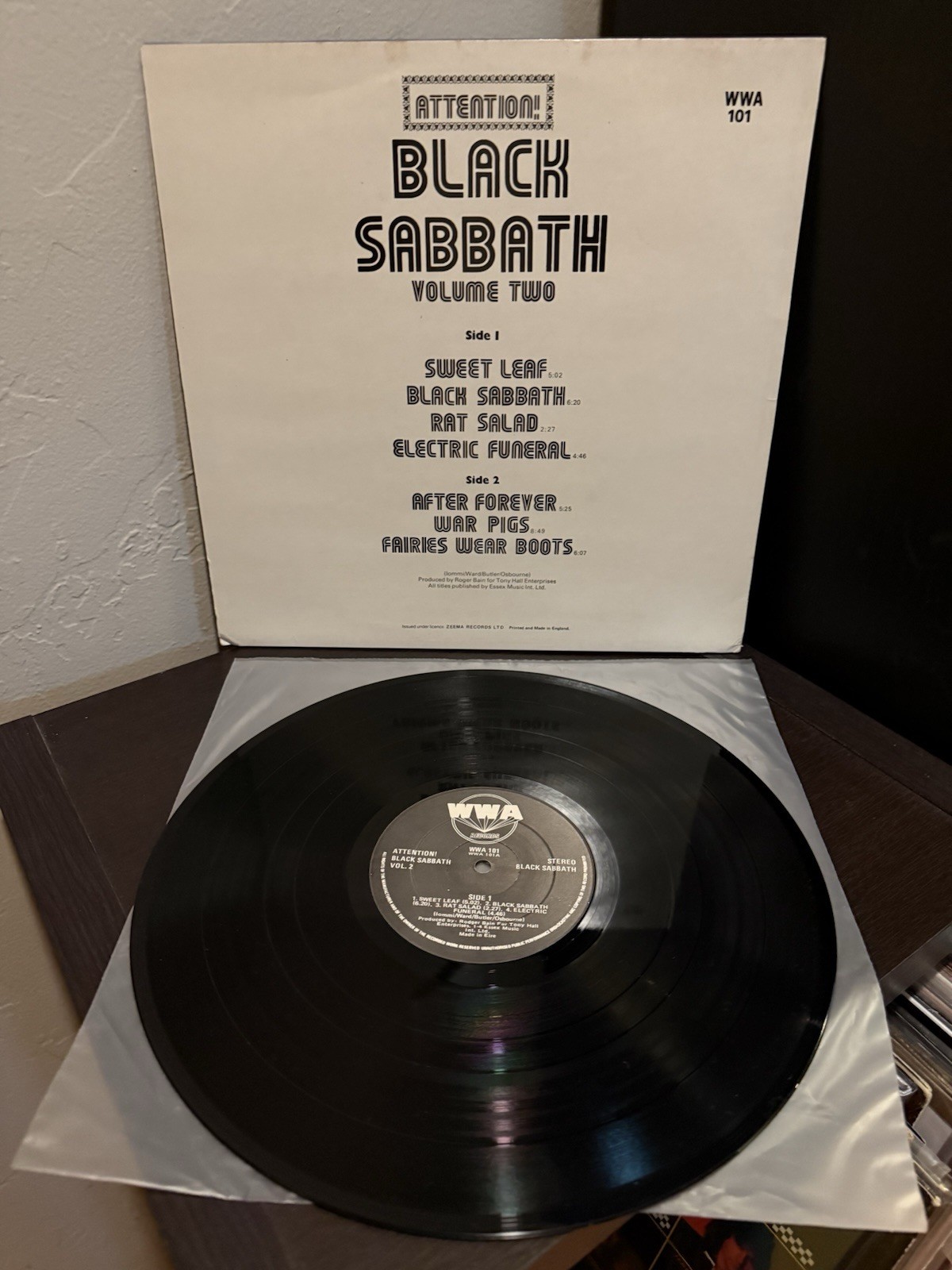 Black Sabbath – Attention Vol 2 (Import Rare Comp) Vinyl LP WWA Irish Press Exc