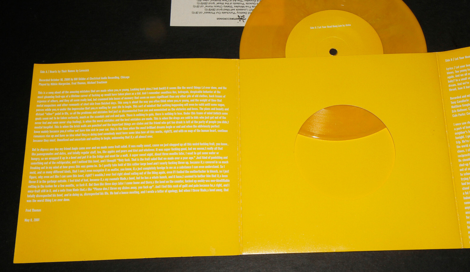 Lovesick / Aloha 7” 2001 Mars Volta Indie Cursive Still Life Mineral Braid