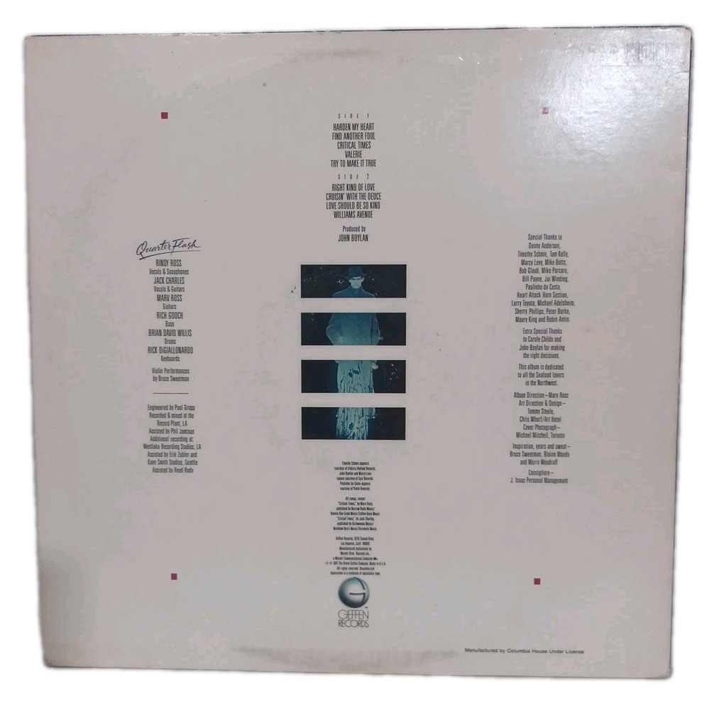 Quarterflash – Quarterflash Vinyl LP 1981 Rock Geffen Records VG+ / VG+