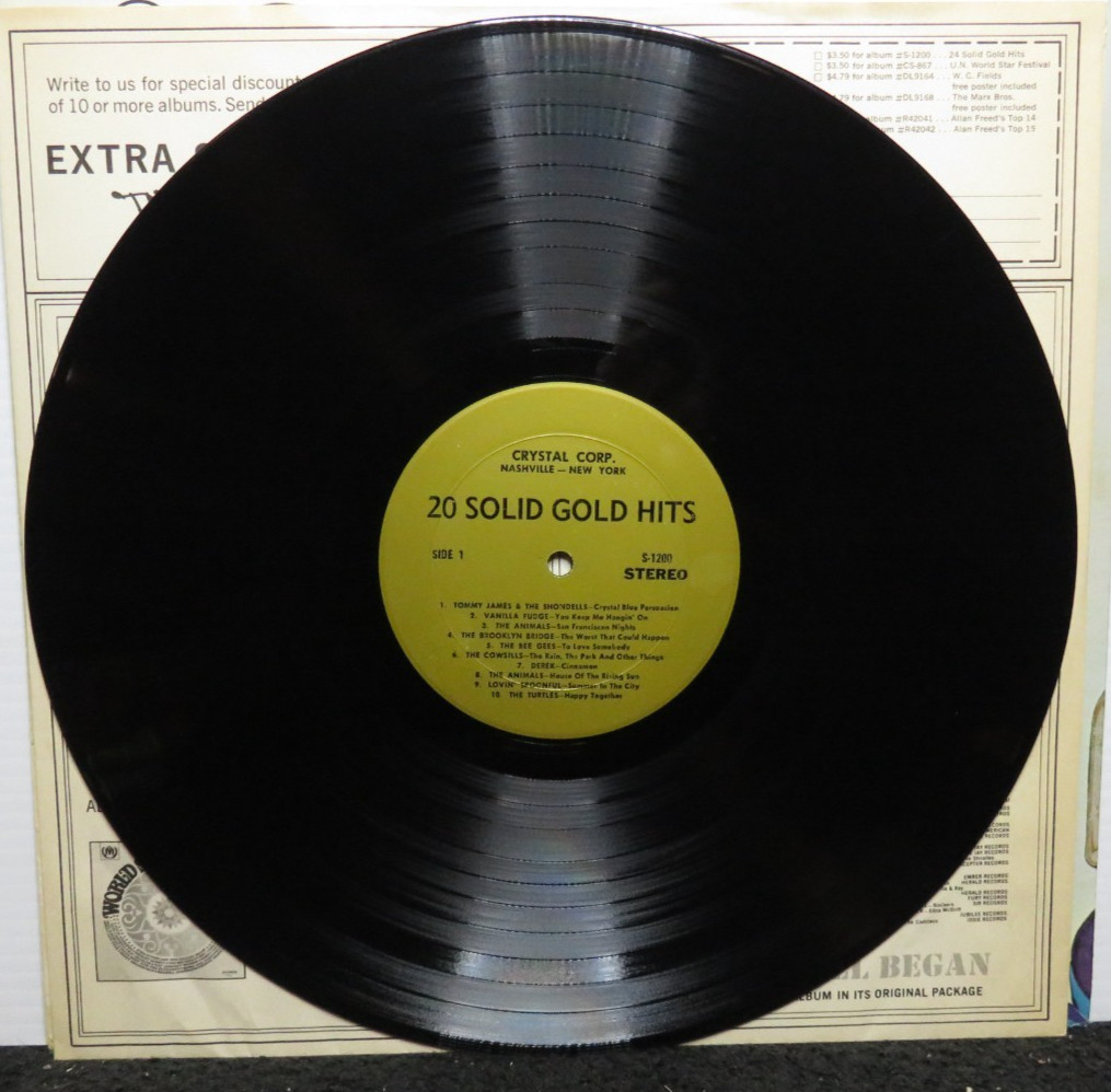 20 SOLID GOLD HITS THE ANIMALS JANIS JOPLIN TURTLES (VG+) S-1200 LP VINYL RECORD
