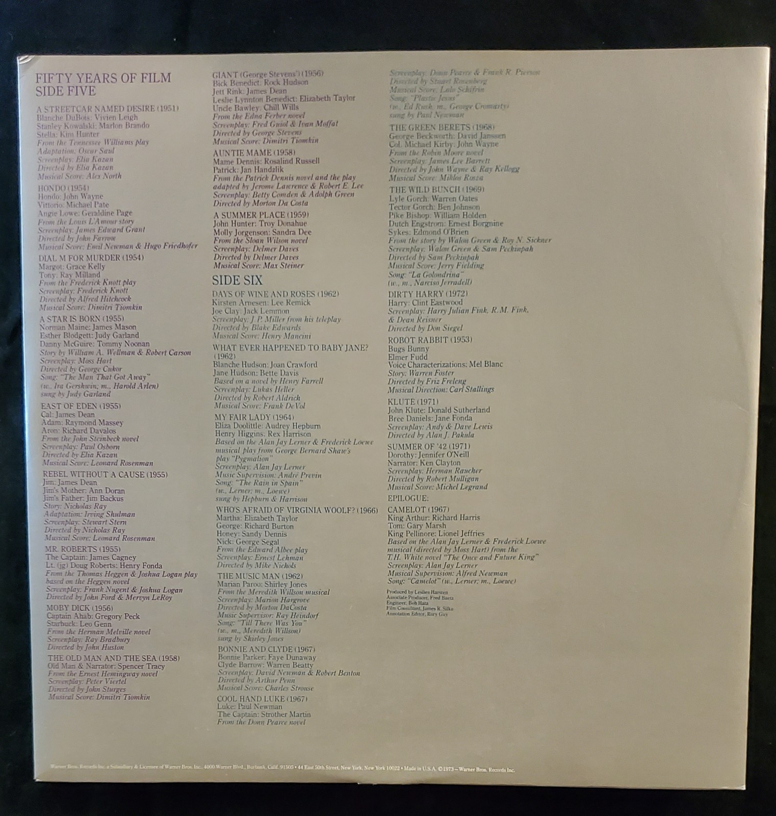 50 Years Of Film Warner Bros. Box Set 3Lps 3XX 2737 EX/VG+Film Dialog, Music