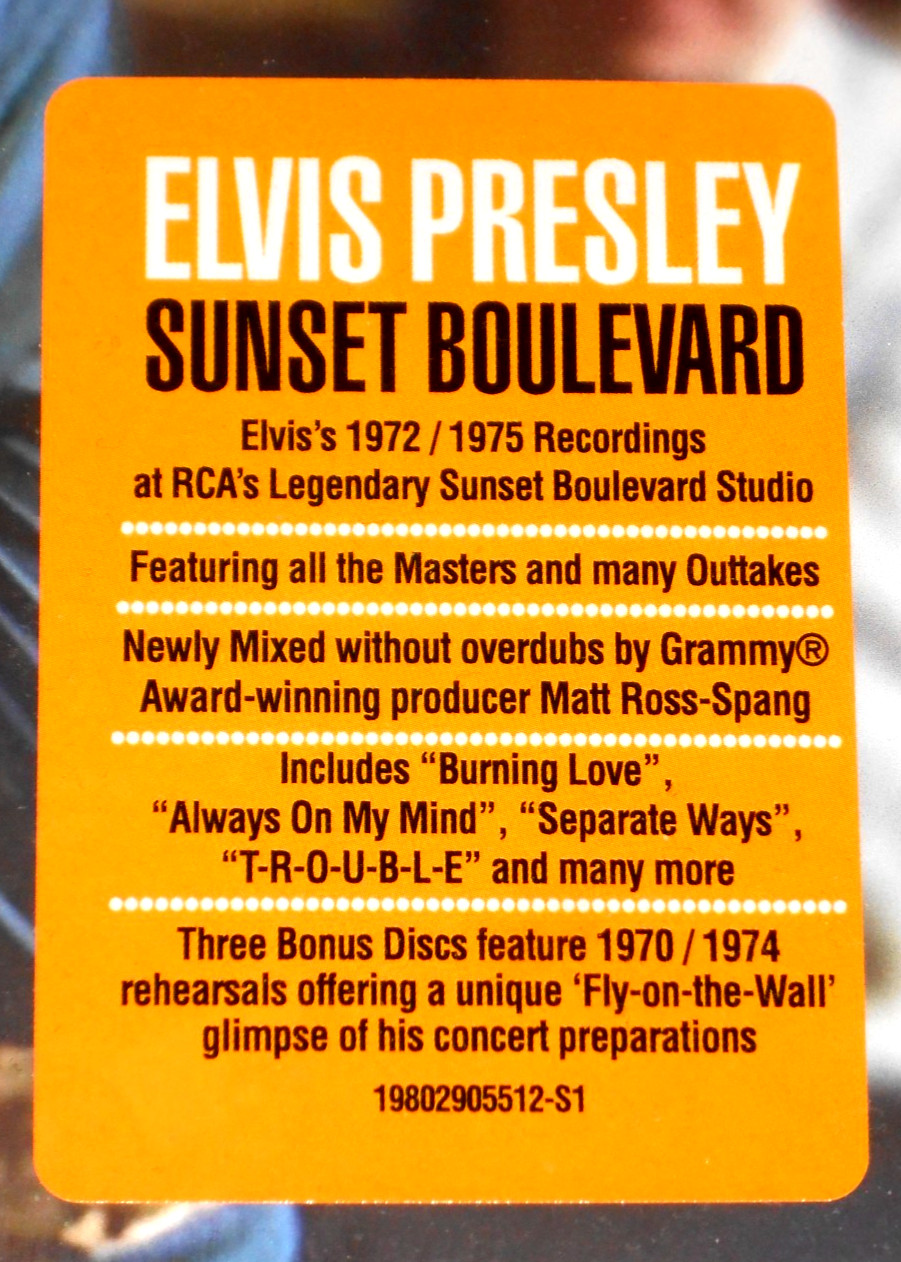 elvis presley sunset boulevard 2x lemonade & orange vinyl lp’s & 5 cd box set