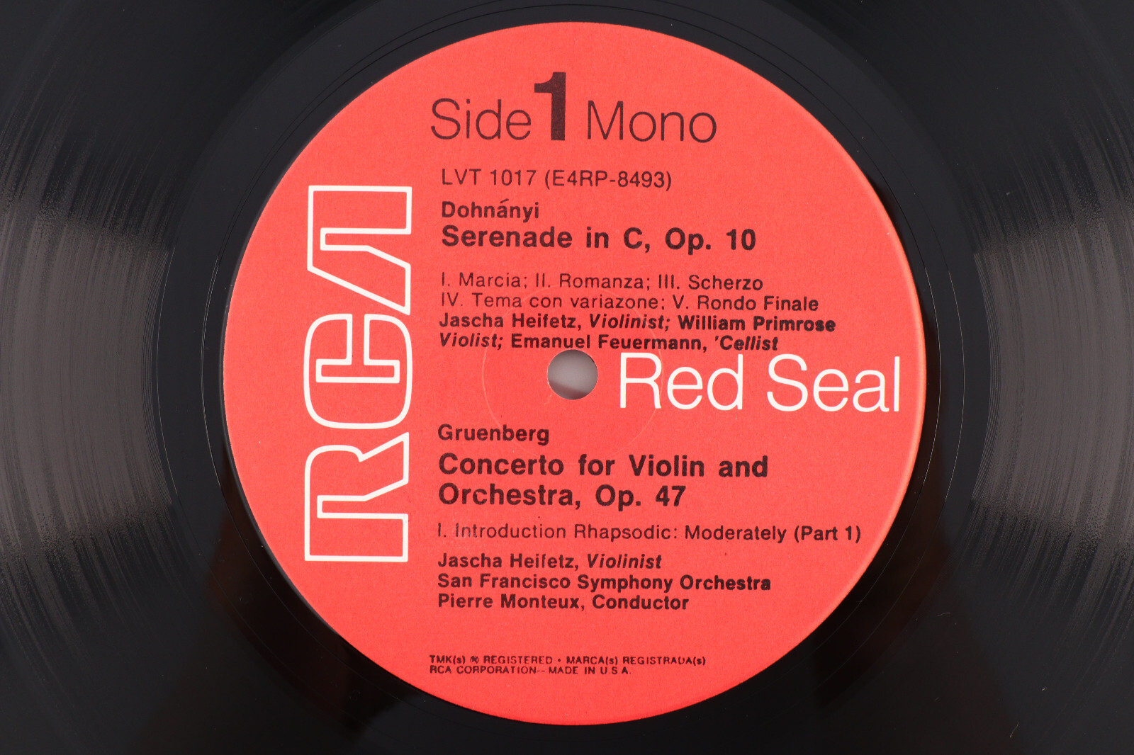 Dohnanyi – Serenade In C Major / Violin Concerto, op. 47 – Heifetz LP LVT-1017