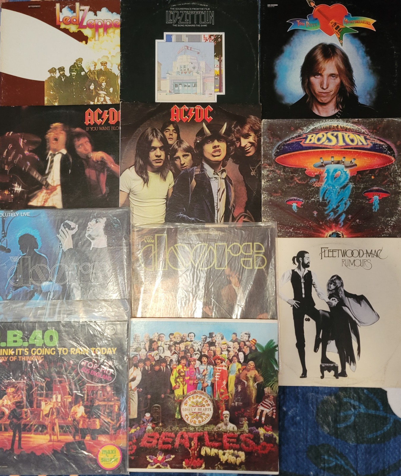 Lot Of 21 Vintage Vinyl Rock Albums ROLLING STONES,ACDC,LED ZEPPELIN,BEATLES ETC